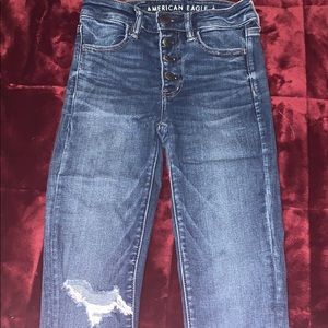 High waisted stretchy jeans